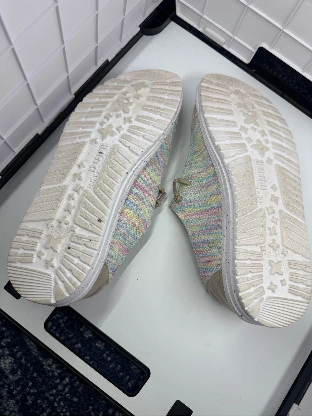 Rainbow Multicolor Heydude Wendy Sox Knit Slip-On Flats - Loafers or Boat Shoe